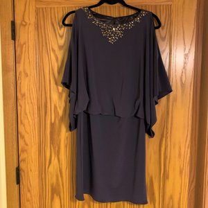 Purple cold shoulder dress